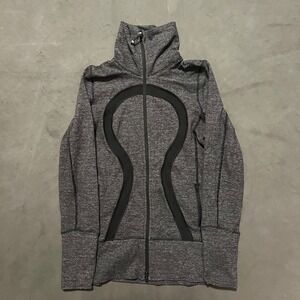 Lululemon‎ In Stride Jacket Heathered Gray Long Sleeve Full Zip Women's Size 8